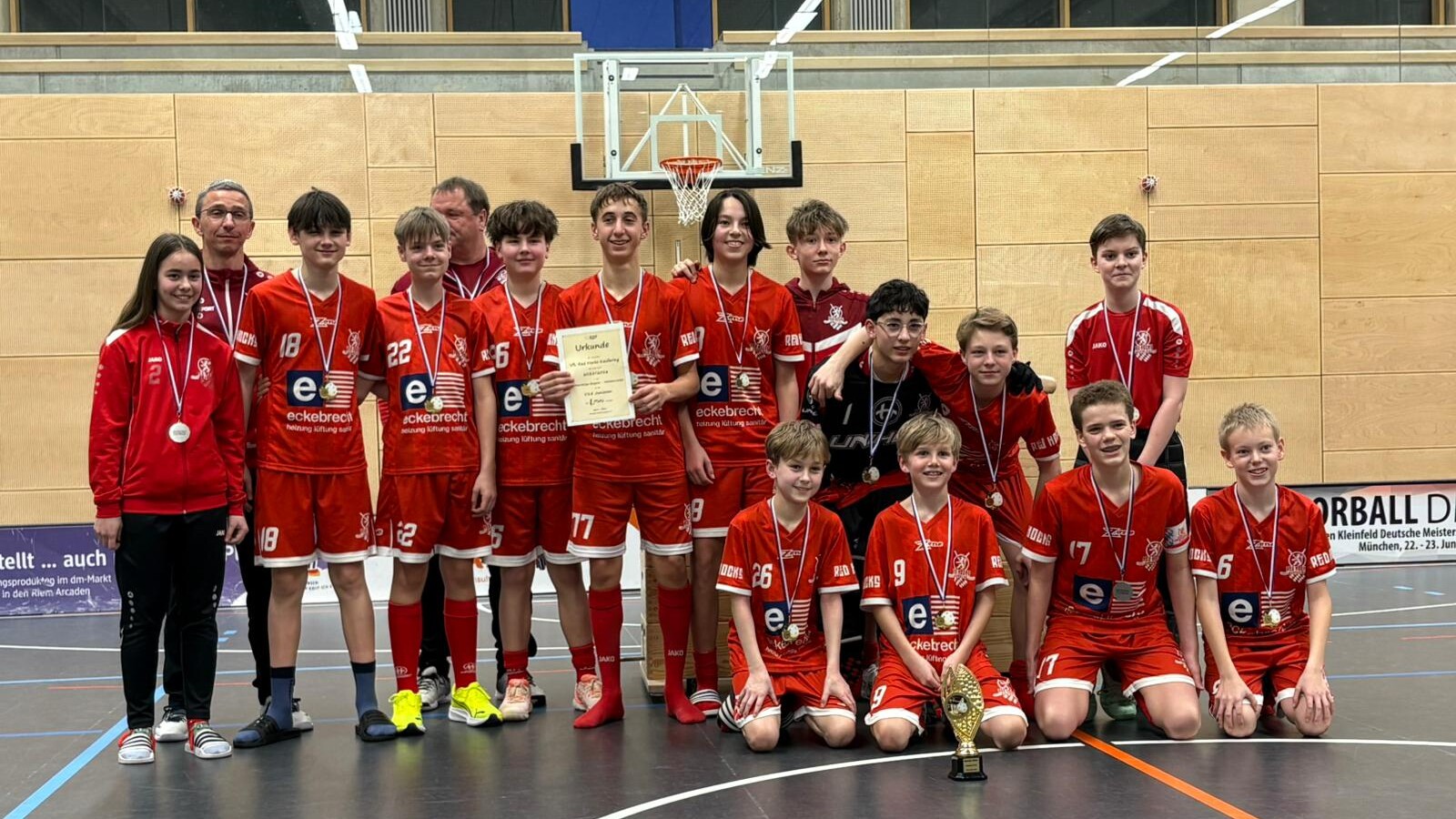 Die Red Hocks sind bayerischer U15-Meister 2026 auf dem Kleinfeld. (Foto: Privat)