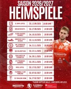 Die Heimspieltermine der Red Hocks sind fix. Los geht’s am 13. September gegen den SC DHfK Leipzig.